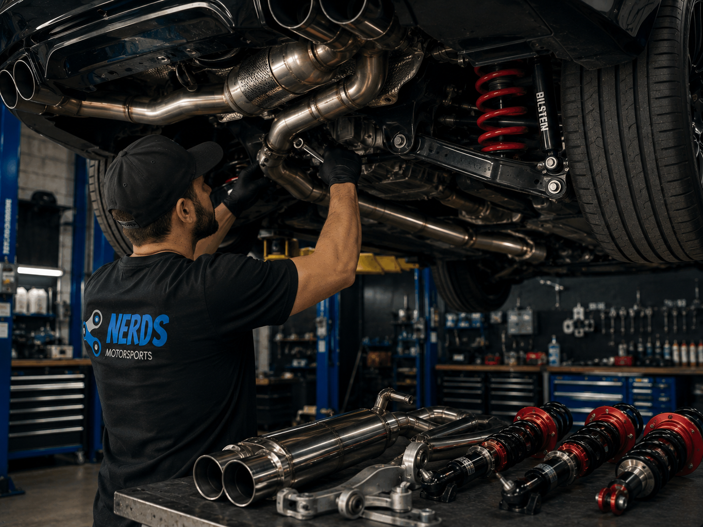 Performance Exhaust and Suspension Upgrades Dubai Al Qusais Workshop UAE