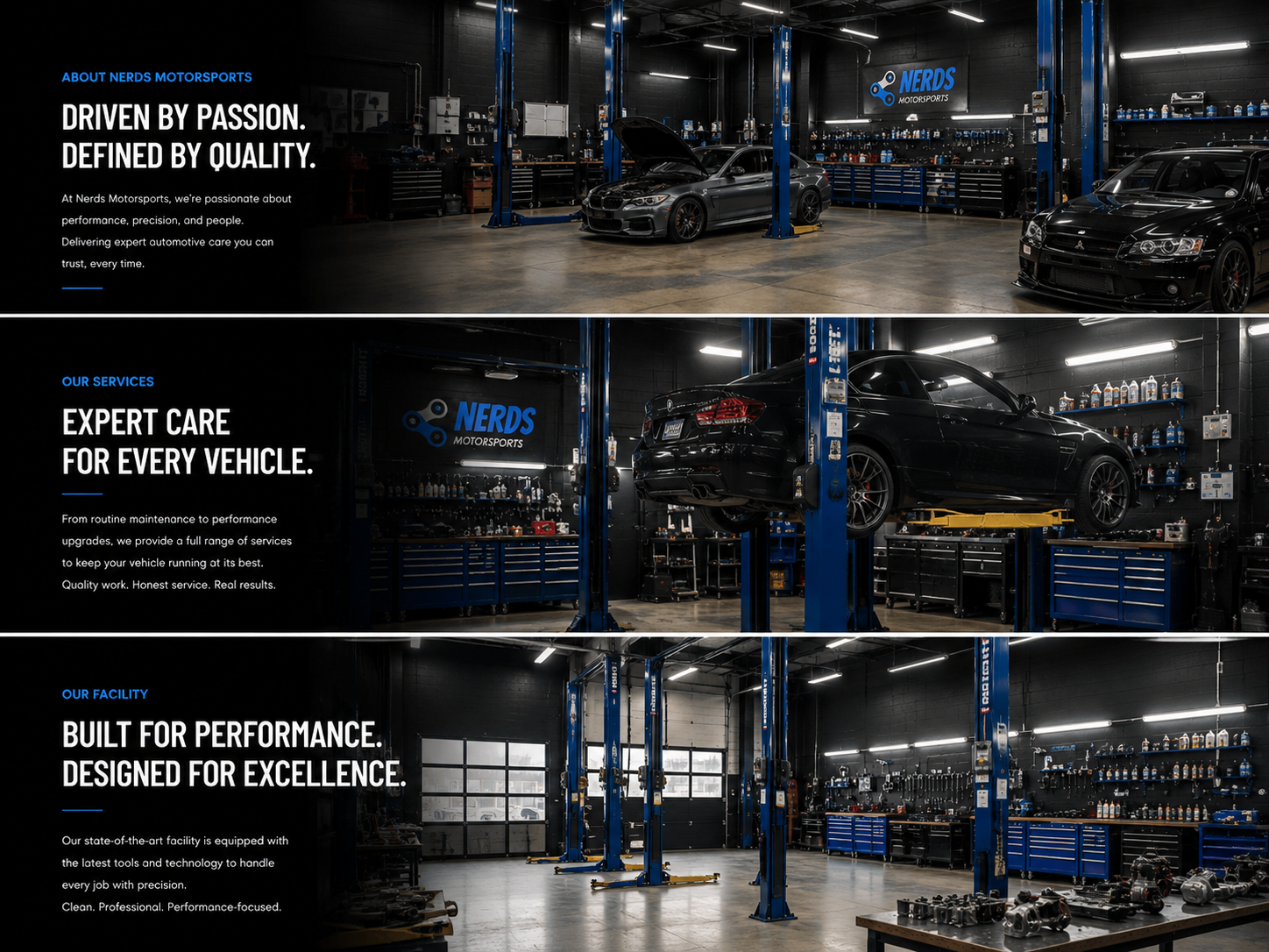 Nerds Motorsports Fully Equipped Car and Motorcycle Workshop Dubai
